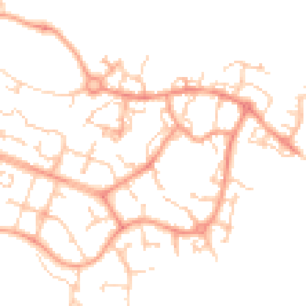 Daytime road noise heatmap for ME19 4EB