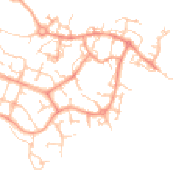 Daytime road noise heatmap for ME19 4EN