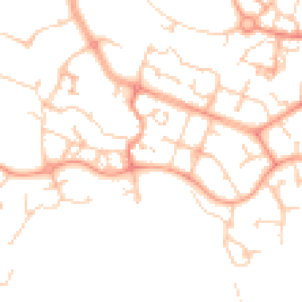 Daytime road noise heatmap for ME19 4EW
