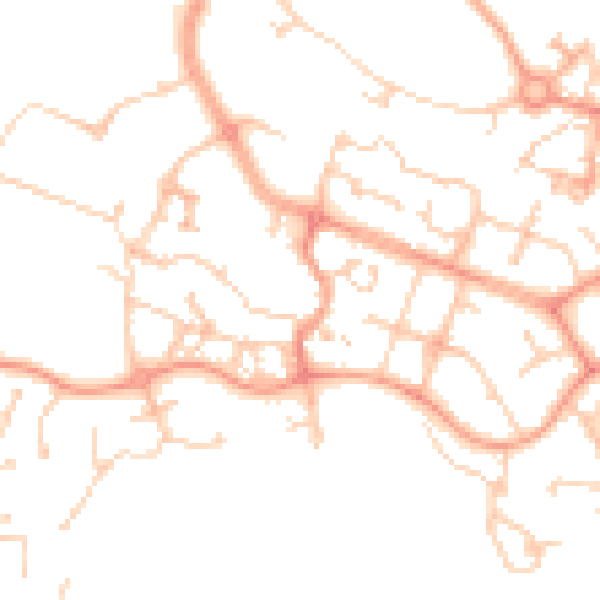 Daytime road noise heatmap for ME19 4EZ
