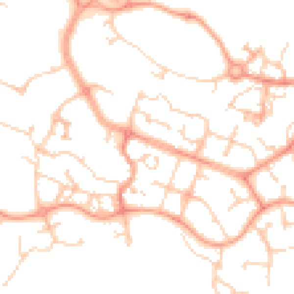 Daytime road noise heatmap for ME19 4FD
