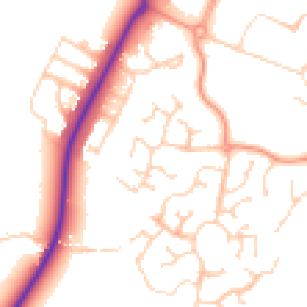 Daytime road noise heatmap for ME19 4RA