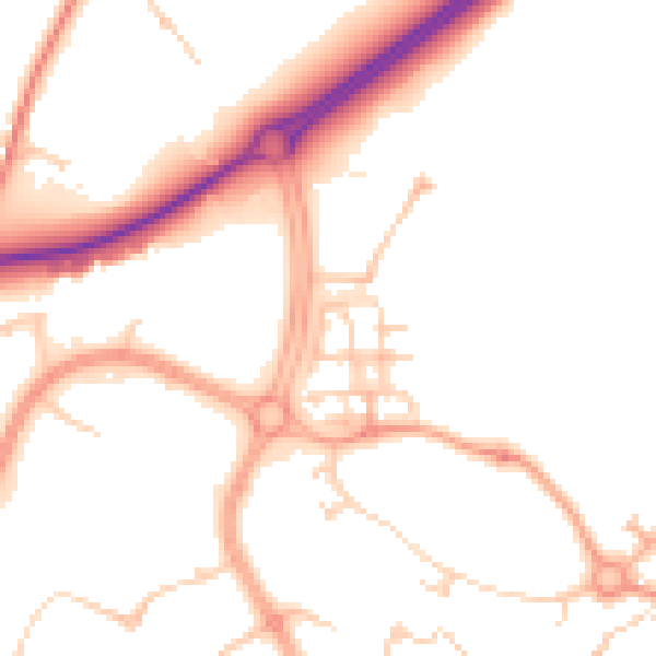 Daytime road noise heatmap for ME19 4SH