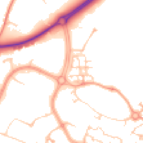 Daytime road noise heatmap for ME19 4SL