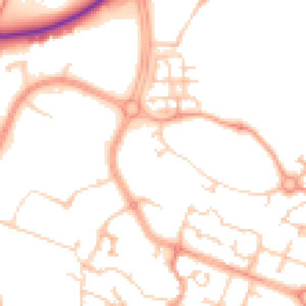 Daytime road noise heatmap for ME19 4TG