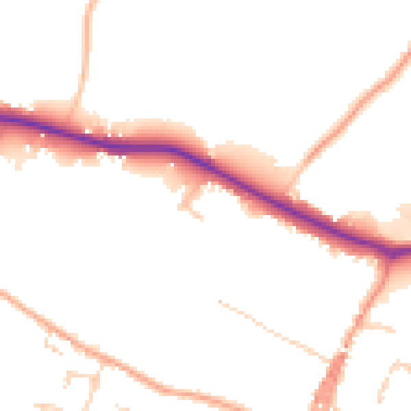 Daytime road noise heatmap for ME19 5AG