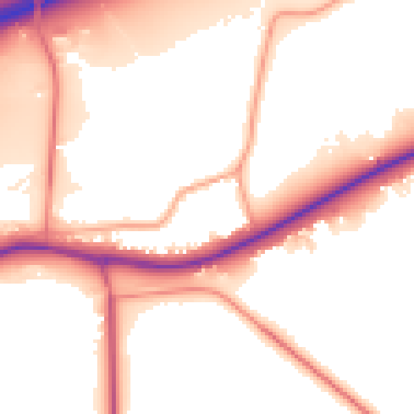 Daytime road noise heatmap for ME19 5BP