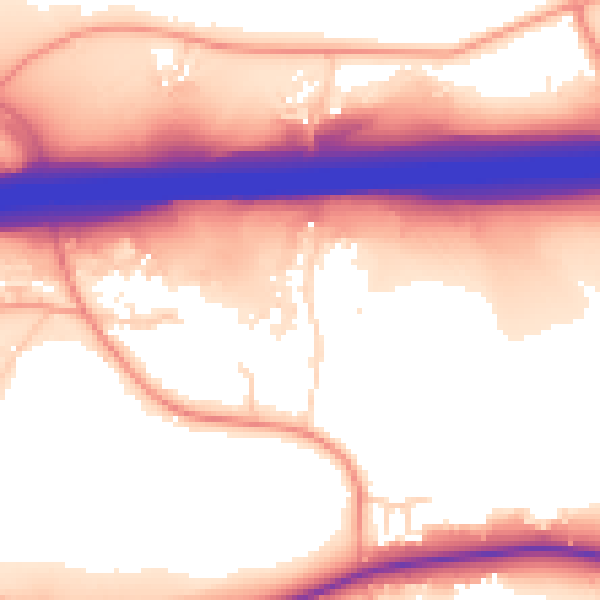 Daytime road noise heatmap for ME19 5DE