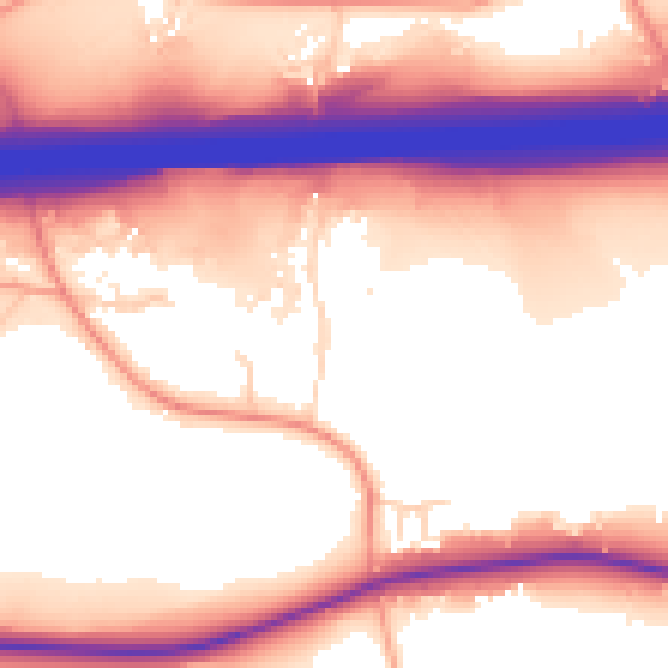 Daytime road noise heatmap for ME19 5DF