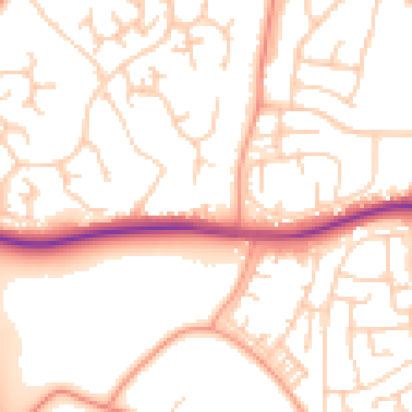 Daytime road noise heatmap for ME19 5FH