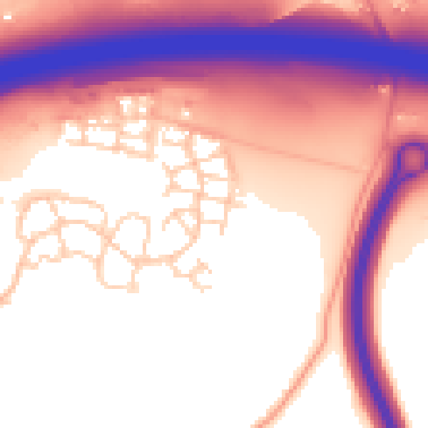 Daytime road noise heatmap for ME19 5FW