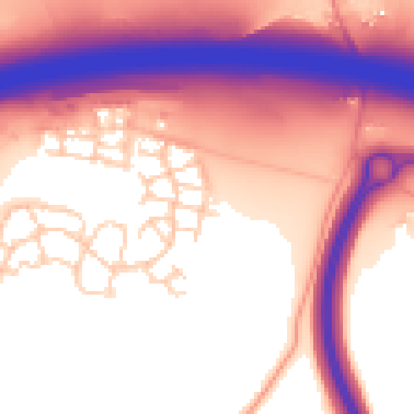 Daytime road noise heatmap for ME19 5GB