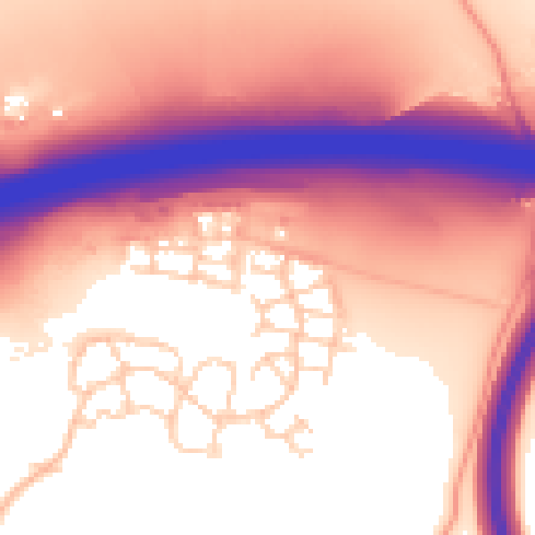 Daytime road noise heatmap for ME19 5GP