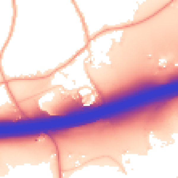Daytime road noise heatmap for ME19 5GT
