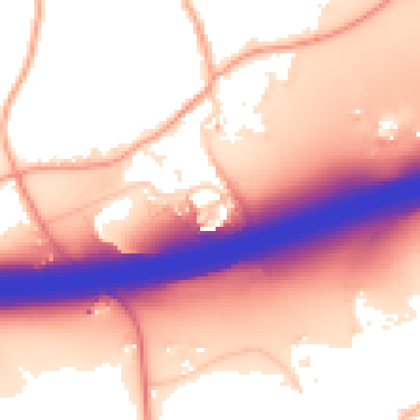 Daytime road noise heatmap for ME19 5GU