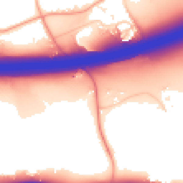 Daytime road noise heatmap for ME19 5LD