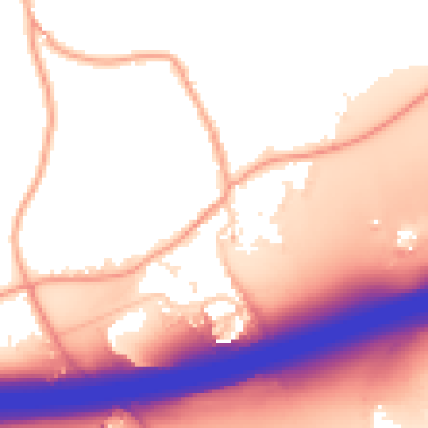 Daytime road noise heatmap for ME19 5LL