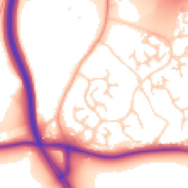 Daytime road noise heatmap for ME19 5LY