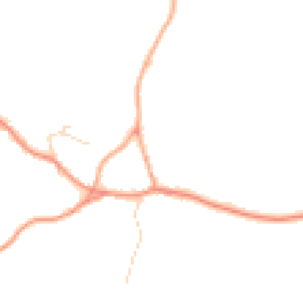 Daytime road noise heatmap for ME19 5NY