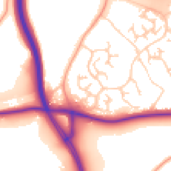 Daytime road noise heatmap for ME19 5QH