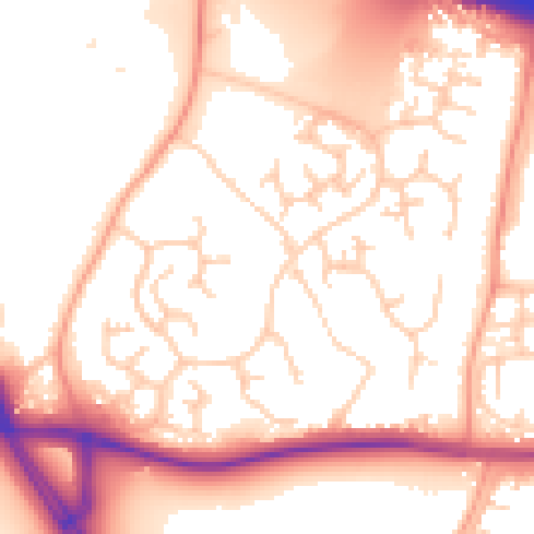 Daytime road noise heatmap for ME19 5QL