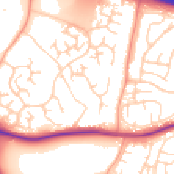 Daytime road noise heatmap for ME19 5QQ