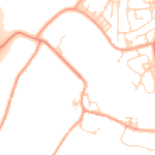 Daytime road noise heatmap for ME19 6BN