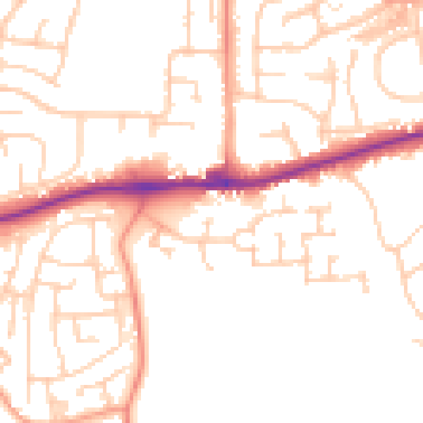 Daytime road noise heatmap for ME19 6BS