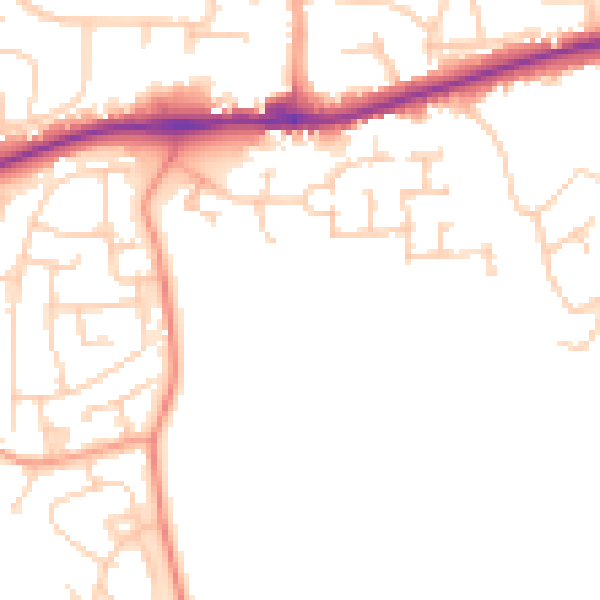 Daytime road noise heatmap for ME19 6DZ