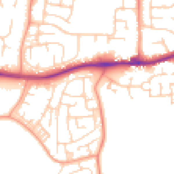 Daytime road noise heatmap for ME19 6EJ