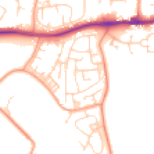 Daytime road noise heatmap for ME19 6EP