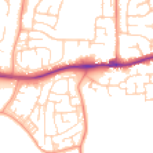Daytime road noise heatmap for ME19 6EZ
