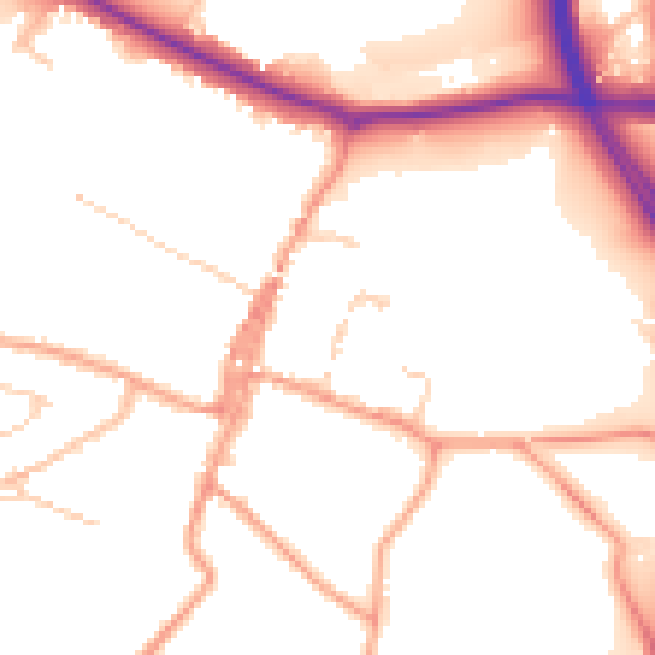 Daytime road noise heatmap for ME19 6FE