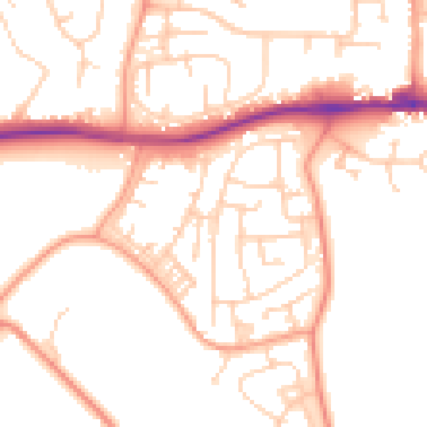 Daytime road noise heatmap for ME19 6FY