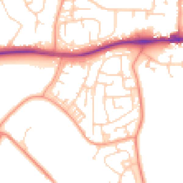 Daytime road noise heatmap for ME19 6FZ