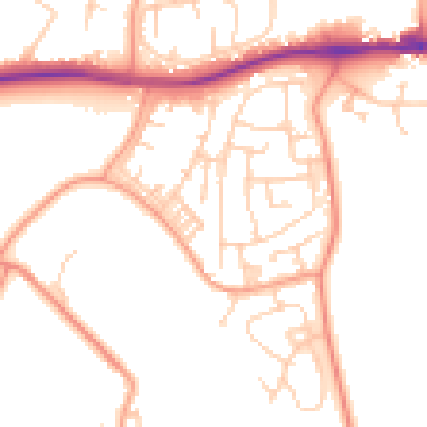 Daytime road noise heatmap for ME19 6HB