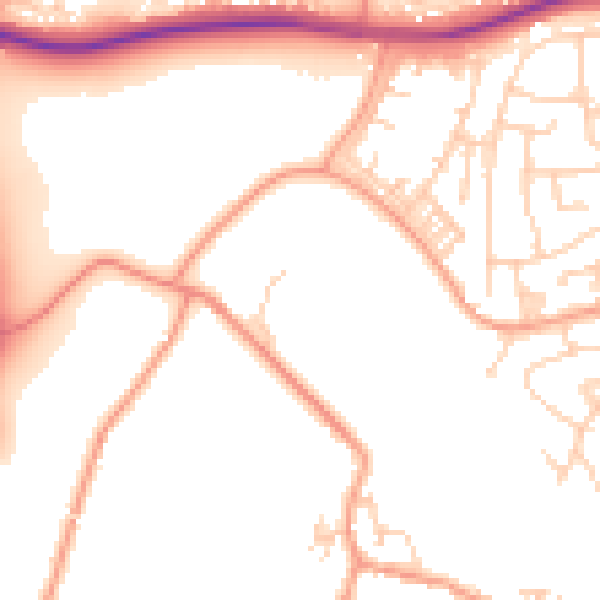 Daytime road noise heatmap for ME19 6JA