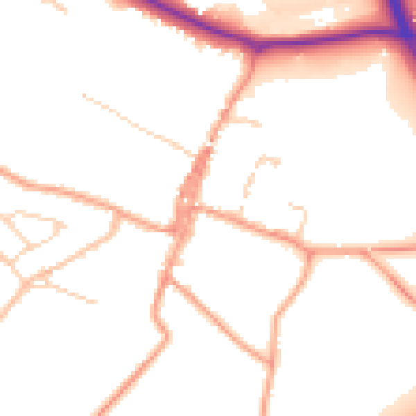 Daytime road noise heatmap for ME19 6JU