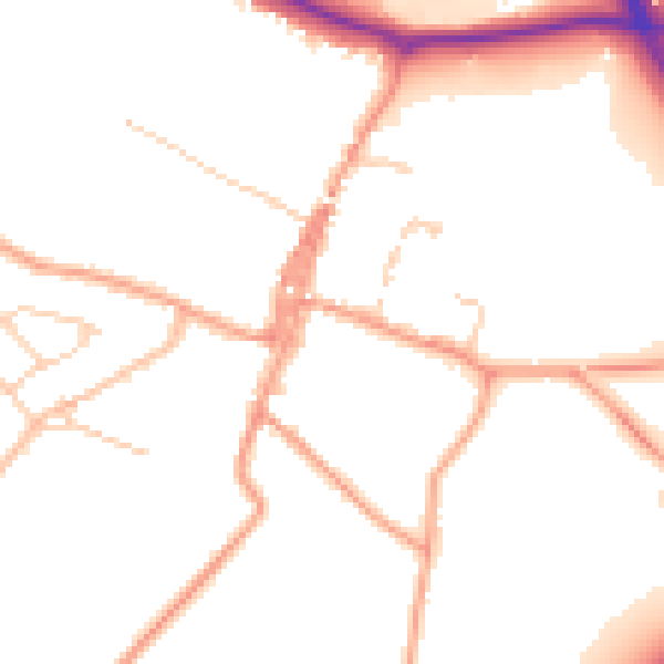 Daytime road noise heatmap for ME19 6LP