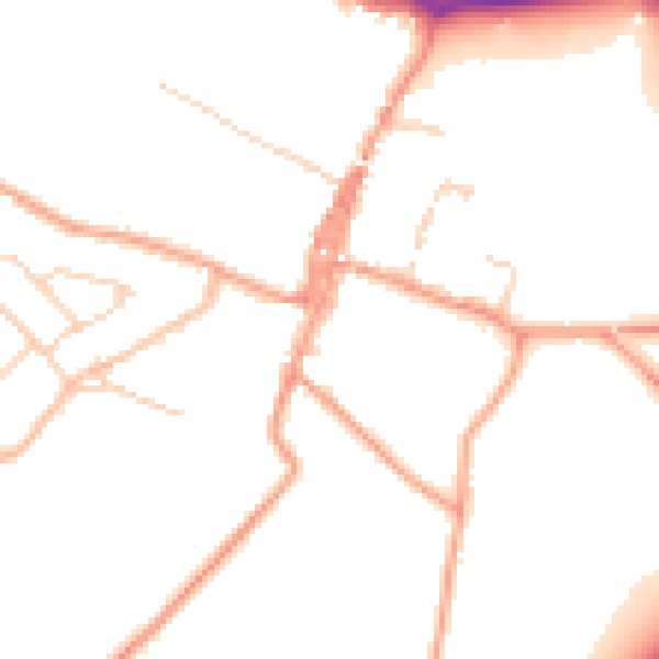 Daytime road noise heatmap for ME19 6NA