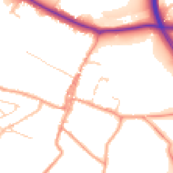 Daytime road noise heatmap for ME19 6PP