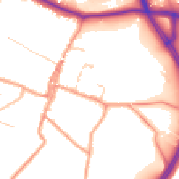 Daytime road noise heatmap for ME19 6PY