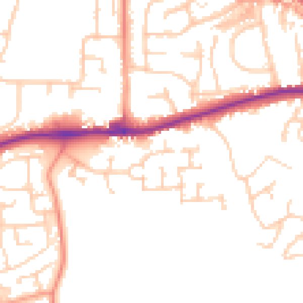 Daytime road noise heatmap for ME19 6RT