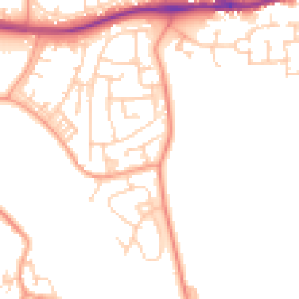 Daytime road noise heatmap for ME19 6RX