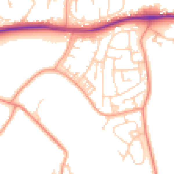 Daytime road noise heatmap for ME19 6SG