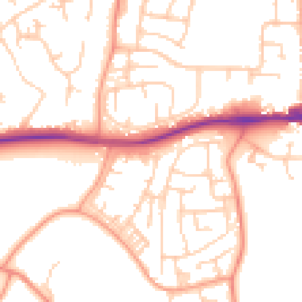 Daytime road noise heatmap for ME19 6SJ