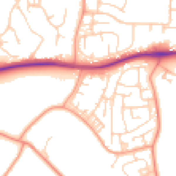 Daytime road noise heatmap for ME19 6SR
