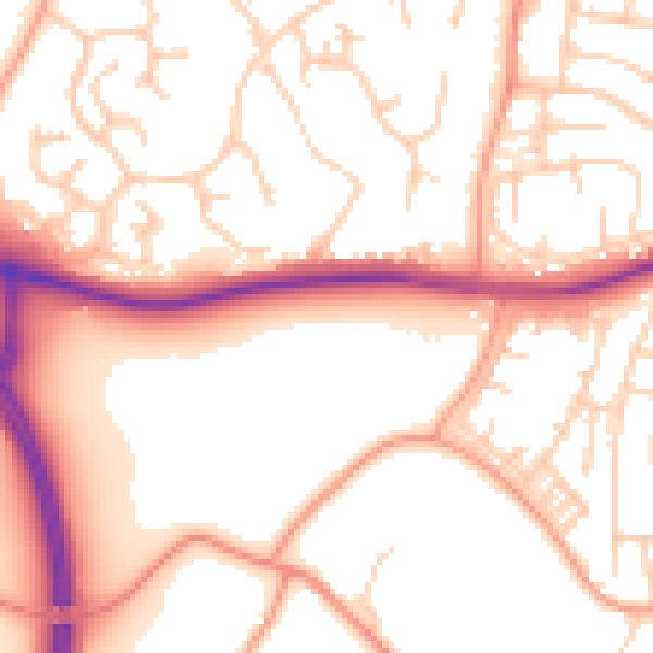 Daytime road noise heatmap for ME19 6UH