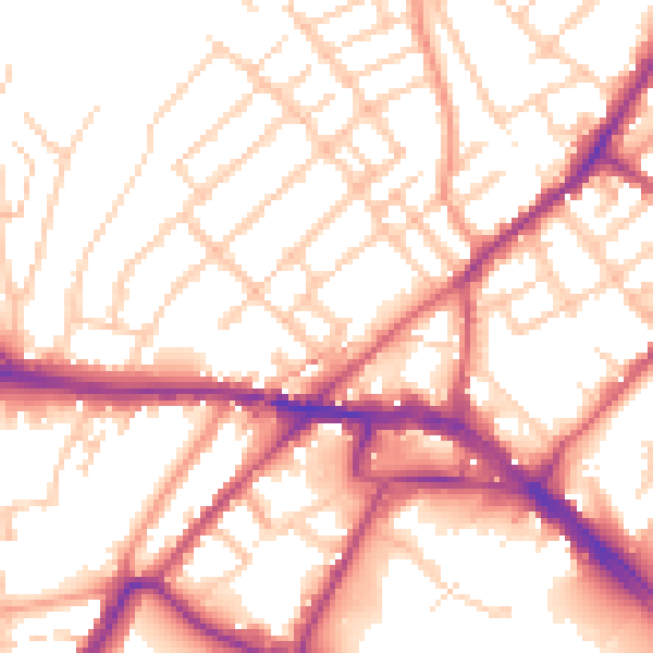 Daytime road noise heatmap for ME2 3EJ