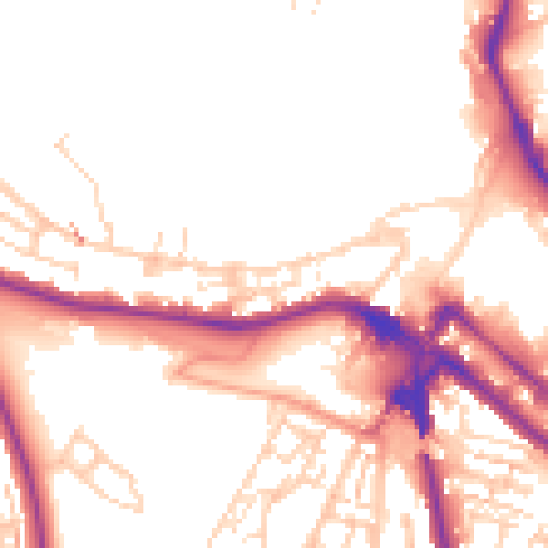 Daytime road noise heatmap for ME4 4EP
